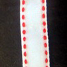 Velvet Ribbon / 10 mm / White with Red Edging - 182 meters