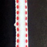 Лента кадифе 7 мм бяла с червени кантове -10 метра