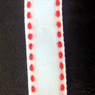 Κορδέλα βελουτέ 1 mm λευκό με κόκκινες άκρες -10 μέτρα