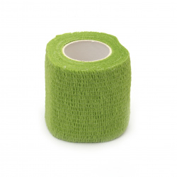 Self-adhesive Textile Elastic Tape for DIY Decoaration / 50 mm / Green ~ 4.5 meters
