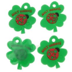 Clover rubber figure for decoration 25 mm