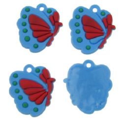 Butterfly rubber figure for decoration 20 mm