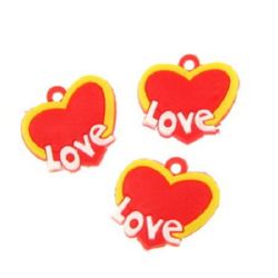Rubber Heart Figurine / 22 mm - 10 pieces