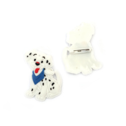Rubber Dog with Clasp Pin /   50x36x3 mm - 5 pieces