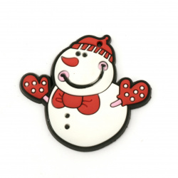 Rubber Christmas Favor for Kids Accessories, Snowman / 50x55 mm - 5 pieces