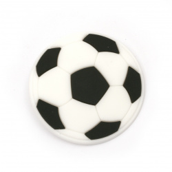 Rubber Soccer Ball Figurine, 50x50 mm with 20 mm Clasp - Pack of 5