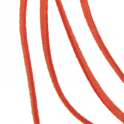 Лента от естествен велур оранжева 3 мм -5 метра