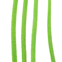 Лента от естествен велур зелена 3 мм -5 метра