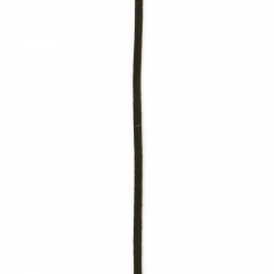 Лента от естествен велур тъмно кафява 2.5x1.5 мм - 25 метра