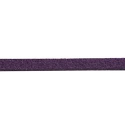 Natural Suede Cord, Jewellery Suede Lace, Flat 3x1.5 mm purple dark -5 meters