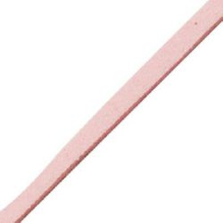 Σουέτ δερμάτινο κορδόνι 2,5x1,5 mm ροζ απαλό -5 μέτρα