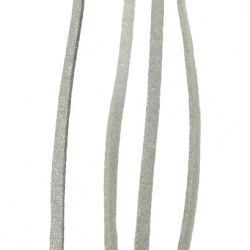 Not Available Online. You can also buy at EM ART stores and at +359 884 000 893 Genuine Suede Cord, Jewellery Suede Lace, Flat 2.5x1.5 mm silver -5 meters