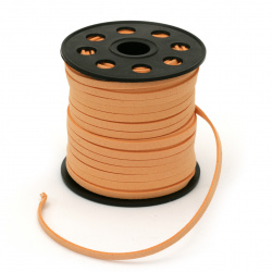 Natural Suede Cord5x1.5 mm peach color -5 meters