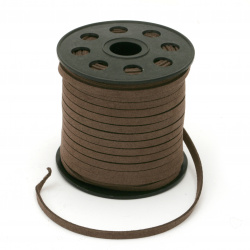 Natural Suede ribbon5x1.5 mm color dark brown -5 meters