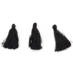 Black fabric tassel for various decoration 25~30 mm color black - 20 pieces