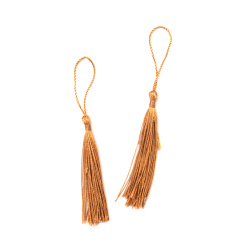 Textile Tassel for Jewelry Making / Beige / 135 mm - 5 pieces