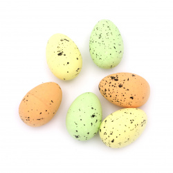 Set of Colored Styrofoam Eggs / 40x60 mm / MIX Color - 30 pieces