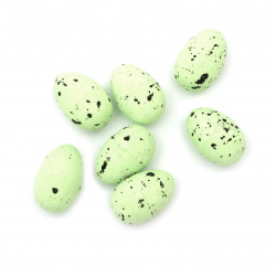 Decorative Styrofoam Eggs for Easter Decoration / 30x20 mm / Green - 36 pieces