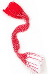 ACRYLIC Tassels / Red and White / 175 mm, Tassel: 35 mm - 50 pieces