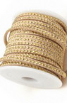 Faux Suede Jewelry ROLL 3x2 mm with aluminum cabochons beige -1 meter