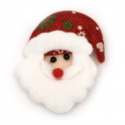 Textile figurine 75x65 mm Santa Claus colored hat -2 pieces