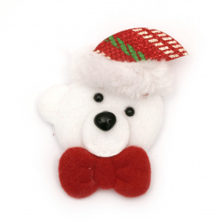 Textile figurine 80x80 mm teddy bear with hat -2 pieces