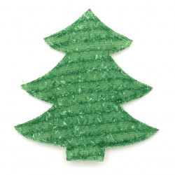 Χριστουγεννιάτικο δέντρο 80x75 mm ύφασμα με ραφή -2 τεμάχια