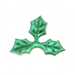 Frunza material textil 40x30 mm culoare verde -20 bucăți