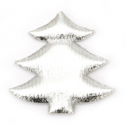 Christmas tree textile 61x61 mm color silver -2 pieces