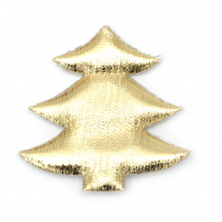 Pom de Crăciun textile 61x61 mm culoare auriu -2 piese