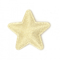Звезди от текстил с ламе цвят злато 40x30 мм -10 броя