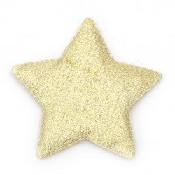 Звезди от текстил с ламе цвят злато 65x55 м -2 броя