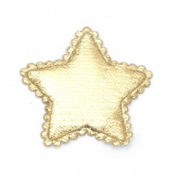 Звезди от текстил цвят злато 37x30 мм -10 броя