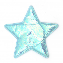 Звезди от текстил цвят син дъга 85x70 мм -2 броя