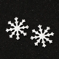 Снежинки от текстил цвят бял 22 мм -30 броя