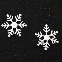 Снежинки от текстил цвят бял 30 мм -20 броя