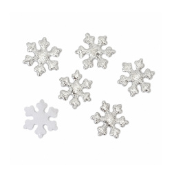 Textile Snowflakes – 25 mm, Silver Color – 30 Pieces – for Crafting and Decoration