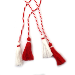 Ciucuri Martisor din bumbac 4,5 cm 17 cm - 10 bucăți