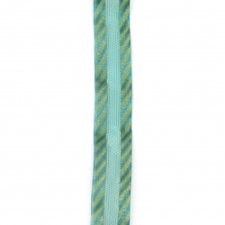 Organza ribbon and satin 25 mm turquoise -2 meters