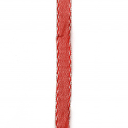 Organza ribbon 20 mm red with silver lamella -2 meters