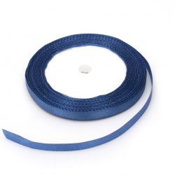 Satin Ribbon, Decoration, Sewing, Wedding, Hair Bow, DIY 6 mm blue ~ 22 meters