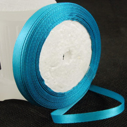 Satin Ribbon, Decoration, Sewing, Wedding, Hair Bow, DIY 6 mm blue 2 ~ 22 meters