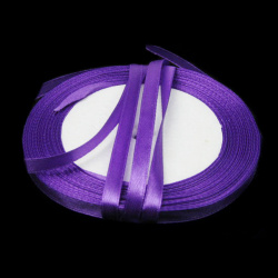 Satin Ribbon, Decoration, Sewing, Wedding, Hair Bow, DIY 6 mm purple dark ~ 22 meters