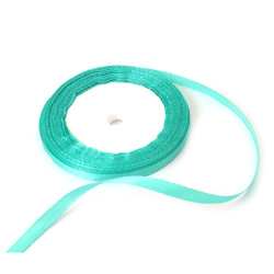 Satin Ribbon, Decoration, Sewing, Wedding, Hair Bow, DIY 6 mm turquoise -22 meters