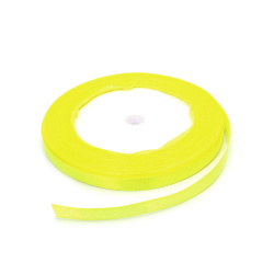Electric Yellow Satin Ribbon 6 mm, ±22 meters