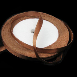 Satin Ribbon for DIY Craft Projects and Decoration / 6 mm / Light Brown - 22 meters