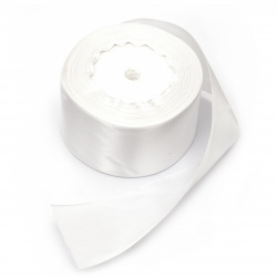 White Satin Ribbon 50 mm, approximately ±22 meters