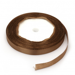 Satin Ribbon for DIY Craft Projects and Decoration / 6 mm / Brown ± 22 meters
