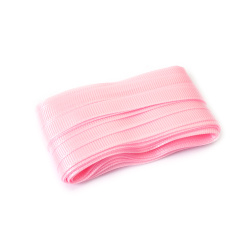 Rypsová saténová stuha, světle růžová, 10 mm, ~10 m