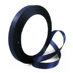 Satin Ribbon for DIY Projects and Decoration / 10 mm / Dark Blue - 22 meters